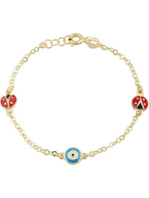 Nazar Boncuklu Uğur Böceği Çocuk Bilekliği