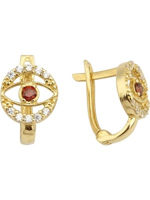 Kırmızı Taşlı Göz Çocuk Küpesi