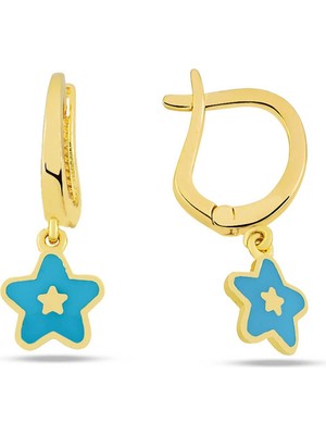 Sallantılı Mavi Yıldız Çocuk Küpesi