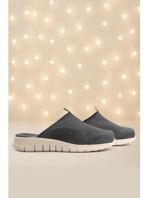 Heep Medikal Koyu Gri Krem Tabanlı Comfort Spor Terlik