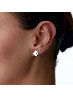 Tektaş Karo Plaka Küpe