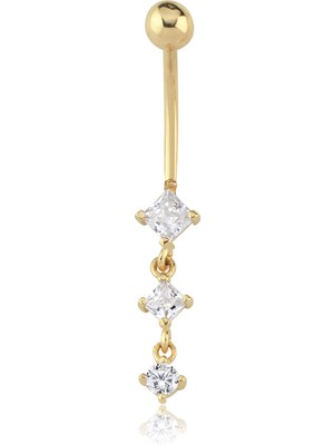 Sıra Taşlı Sallantılı Göbek Piercing
