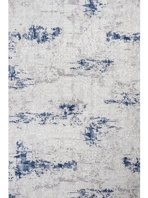 Bespoky 80x150 cm Mavi Serisonu Modern Yıkanabilir Halı | Mutfak Balkon Yatak Odası Halısı | Leke Tutmayan Kaymaz | CREA_SERİSONU-SN1
