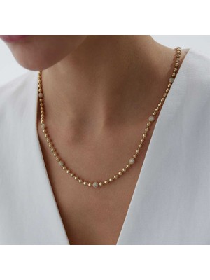 Taşlı Big Tırnak Makası Zincir Kolye