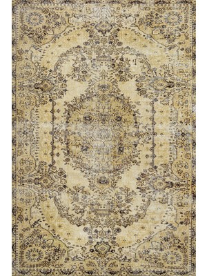 Hali.Net 120x200 cm Kahverengi Bej Çiçekli Vintage Klasik Halı | Salon Yatak Odası Halısı | Hav Vermez Leke Tutmaz | SRK_VİNTAGE-223