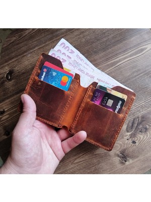 El Yapımı Hakiki Deri Cüzdan