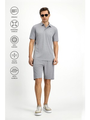 Slim Fit Dar Kesim Baskılı Polo Yaka Tişört