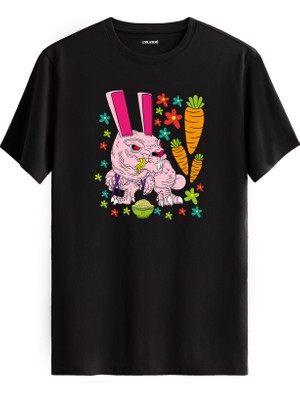 Renkli Ejderha ve Bulut Tasarım %100 Pamuk Tişört