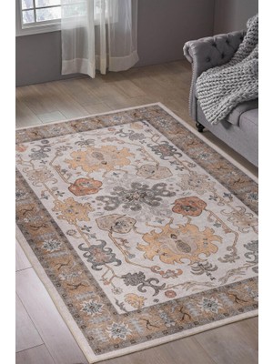 Hali.Net 75x150 cm Krem Halı | Salon Mutfak Halısı | Hav Vermez Leke Tutmaz | FL35-DİKDÖRTGEN