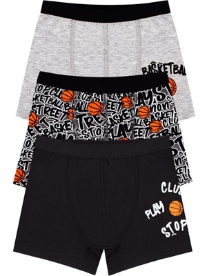 Öts Erkek Çocuk Boxer 3'lü Baskılı (%96 Pamuk - %4 Elastan)