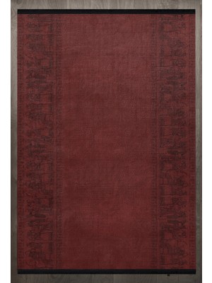 Bespoky 140x200 cm Bordo Antique Modern Yıkanabilir Halı | Yatak Odası Çocuk Odası Halısı | Leke Tutmayan Kaymaz | F_ANTİQUE-2004