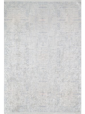 Hali.Net 120x300 cm Beyaz Açık Gri Geometrik Modern Modern Soyut Halı | Salon Yatak Odası Halısı | Hav Vermez Hipoalerjenik | HALN-HLN1879