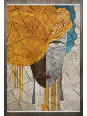 Hali.Net 160x160 cm Turuncu Yıkanabilir Halı | Salon Yatak Odası Halısı | Leke Tutmaz Hipoalerjenik | F_ELEGANCE-1002
