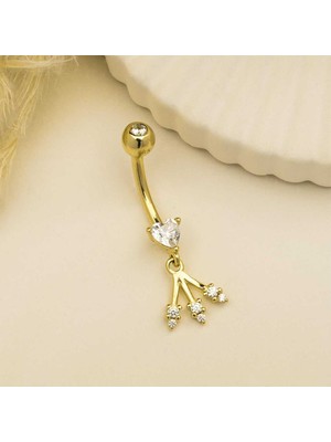 Taşlı Yıldız Sallantılı Göbek Piercing