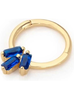 Üçlü Lacivert Baget Helix Piercing