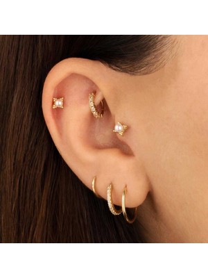 Ters Ay Incili Tragus Piercing