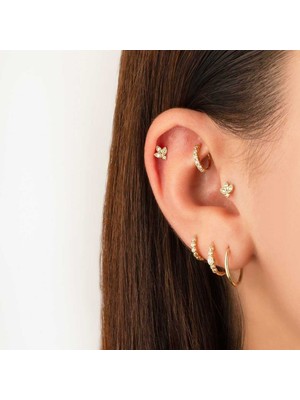 Ucu Taşlı Lotus Motifli Tragus Piercing