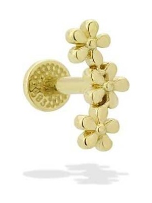 Üç Çiçek Motifli Tragus Piercing
