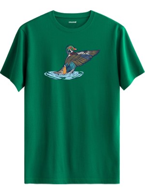 Ördek Baskı Doğa Tasarım %100 Pamuk Premium Kumaş Tişört