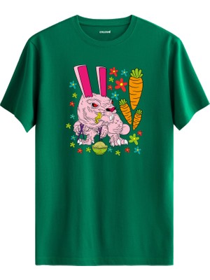 Renkli Ejderha ve Bulut Tasarım %100 Pamuk Tişört