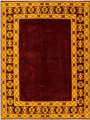 Hali.Net 204x270 cm Gri Bordo Geometrik Geleneksel Bordürlü Halı | Salon Yatak Odası Halısı | Hav Vermez | UNİQUE-36539