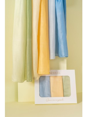 Kadın Degrade Soft Şal Paketi (Indigo-Sarı-Yeşil)