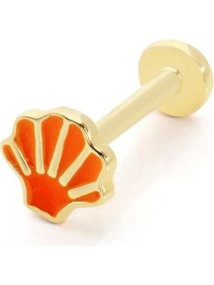 Turuncu Mineli Deniz Kabuğu Tragus Piercing