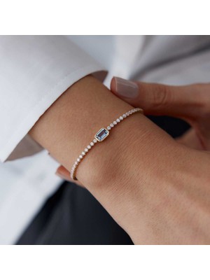 Mavi Baget Taşlı Su Yolu Bileklik
