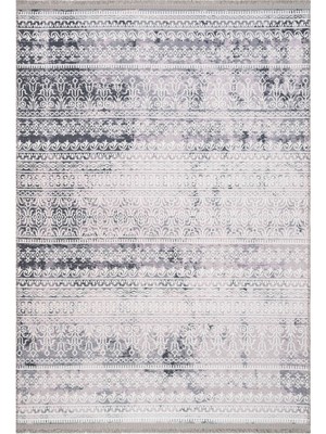 Ajdovscina Geometrik Gri Pamuk Kare Modern Desenli Pamuk Makinada Yıkanabilir Hav Toz Vermez Leke Tutmayan Kaymaz Taban Dijital Makine Baskı Salon Yolluk Mutfak Halı