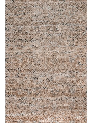 Hali.Net 260x260 cm Kahverengi Bej Çiçeksi Vintage Geometrik Ve Medalyonlu Yıkanabilir Halı | Salon Yatak Odası Halısı | Leke Tutmaz Hipoalerjenik | CREA_SERİSONU-SN5