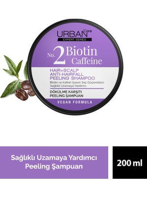 URBAN Care Dökülme Karşıtı Vegan BiotinKafein Arındırıcı Peeling Şampuan 200 ML Sağlıklı Uzama
