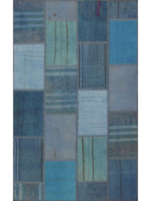  Geometrik Mavi Yün Dikdörtgen Modern Desenli Akrilik Hav Vermeyen Leke Tutmayan Kolay Temizlenen Yumuşak Makine Salon Yolluk Mutfak Halı