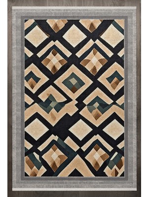 Bespoky 80x150 cm Kahverengi Scandinavian İskandinav Modern Yıkanabilir Halı | Mutfak Balkon Yatak Odası Halısı | Leke Tutmayan Kaymaz | F_SCANDİNAVİAN-8011