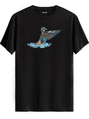 Ördek Baskı Doğa Tasarım %100 Pamuk Premium Kumaş Tişört