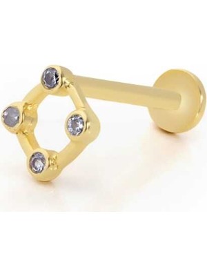 Çember Dört Taşlı Minimal Tragus Piercing