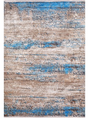 Hali.Net 80x150 cm Mavi Dijital Baskı Etnik Patchwork Halı | Mutfak Balkon Salon Halısı | Hav Vermez Hipoalerjenik | HALN-HLN583