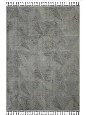 Bespoky 140x200 cm Gri Modern Zen Yıkanabilir Halı | Yatak Odası Çocuk Odası Halısı | Leke Tutmayan Kaymaz | Z-4097