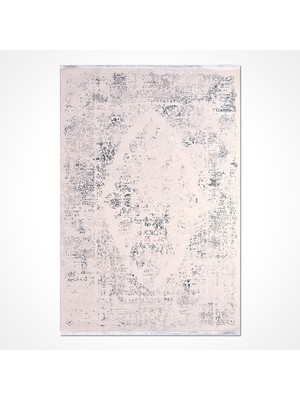 Bespoky 80x150 cm Krem Eskitme Modern Geleneksel Soyut Yıkanabilir Halı | Yatak Odası Mutfak Halısı | Leke Tutmayan, Kaymaz | SAFİR-17352