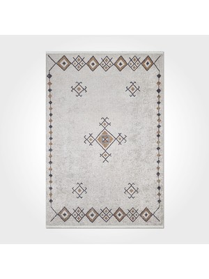 Hali.Net 80x150 cm Gri İskandinav Pamuk Yıkanabilir Klasik Halı | Mutfak Balkon Yatak Odası Halısı | Leke Tutmaz Hipoalerjenik | İSKANDİNAV-3091PC