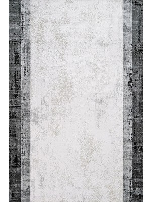 Hali.Net 120x120 cm Antrasit Beyaz Soyut Doku Modern Soyut Yıkanabilir Halı | Salon Yatak Odası Halısı | Leke Tutmaz Hipoalerjenik | CREA_STONE-17107