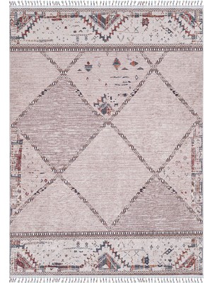 Hali.Net 120x300 cm Kahverengi Dijital Baskı Etnik Patchwork Halı | Salon Yatak Odası Halısı | Hav Vermez Hipoalerjenik | HALN-HLN5097