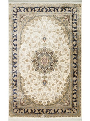 Bachelor Çerçeveli Krem Viskon Dikdörtgen Modern Desenli Akrilik Hav Vermeyen Leke Tutmayan Kolay Temizlenen Yumuşak Makine Salon Yolluk Mutfak Halı