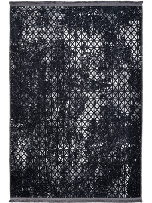 Hali.Net 120x120 cm Siyah Modern Daire Yuvarlak Polyester Halı | Yatak Odası Çocuk Odası Salon Halısı | Hav Vermez Leke Tutmaz | MODERN-2021A