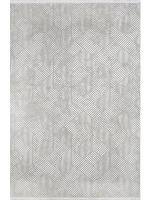 Boice Geometrik Krem Mikro Polyester Kare Modern Desenli Akrilik Hav Vermeyen Leke Tutmayan Kolay Temizlenen Yumuşak Makine Salon Yolluk Mutfak Halı