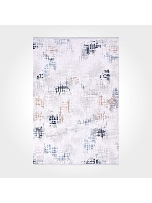 Alayah Modern Gri Yün Kare Modern Desenli Akrilik Hav Vermeyen Leke Tutmayan Kolay Temizlenen Yumuşak Makine Salon Yolluk Mutfak Halı