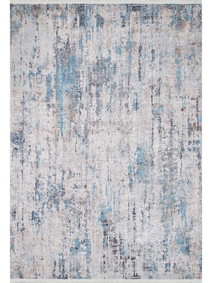 Gvadr Mavi Modern Etnik Desenli Makinada Yıkanabilir Hav Toz Vermez Leke Tutmayan Kaymaz Taban Dijital Makine Baskı Salon Yolluk Mutfak Halı