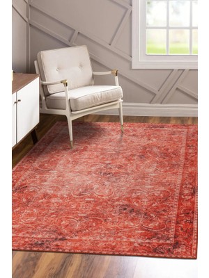 Bespoky 300x300 cm Kırmızı Yıkanabilir Halı | Salon Yatak Odası Halısı | Leke Tutmayan, Kaymaz | FL26-KARE