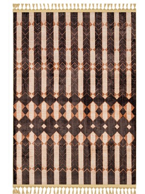 Hali.Net 140x200 cm Kahverengi Mhv Modern Vintage Antika Halı | Yatak Odası Çocuk Odası Salon Halısı | Hav Vermez Leke Tutmaz | MHV-3838