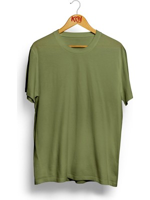 Koi Art Design Düz Basic / Erkek Haki Yeşil Renk T-Shirt / %100 Pamuk Premium Quality / Regular Fit
