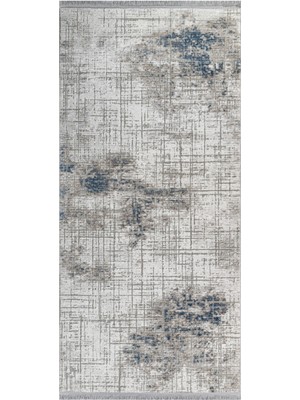 Bespoky 80x150 cm Gri Soft Modern Lüks Yıkanabilir Halı | Mutfak Balkon Yatak Odası Halısı | Leke Tutmayan Kaymaz | SOFT-1803